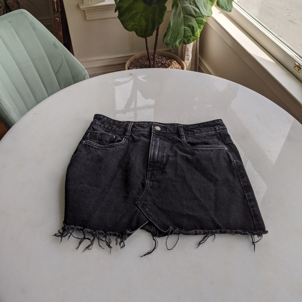 Zara Black Denim mini skirt
